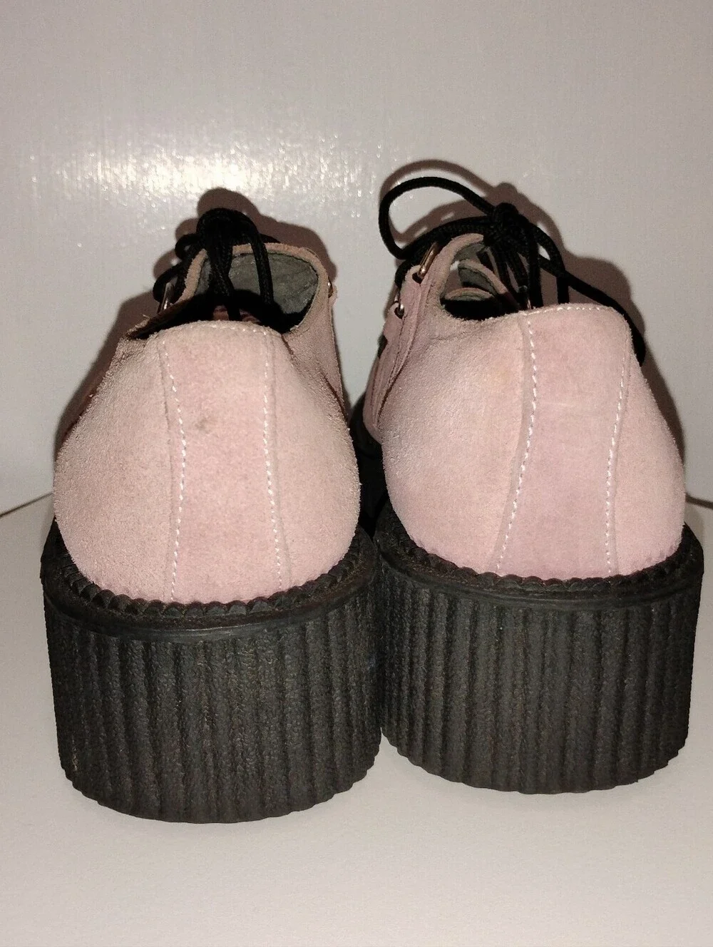 PINK SUEDE TUK PLATFORM CREEPERS